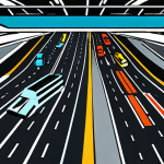 Focus on Scalability & Performance**

Prompt: A visually striking representation of a congested highway (representing traditional blockchains), morphing into a multi-lane highway with various overpasses and express lanes (representing Layer-2 solutions, sharding). The image should convey a sense of speed, efficiency, and advanced technology. The background should have a futuristic, tech-inspired design. Think bright, contrasting colors, and clear visual metaphors for data flowing smoothly. The overall impression should be a solution to a bottleneck.

**