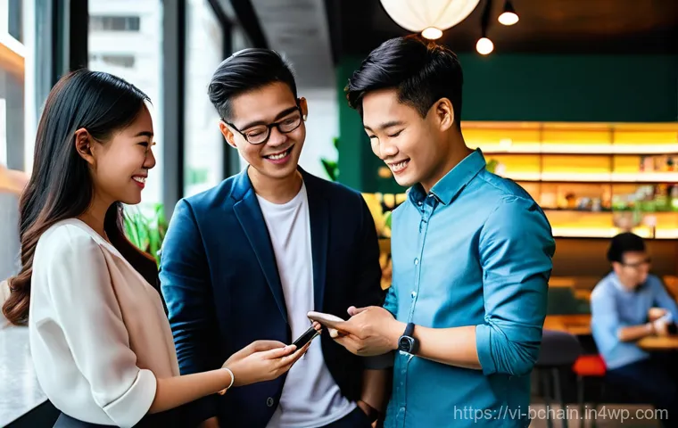블록체인 기술의 생태계 구성 요소 - **Prompt:** A group of diverse Vietnamese people, from young professionals to seasoned entrepreneurs...