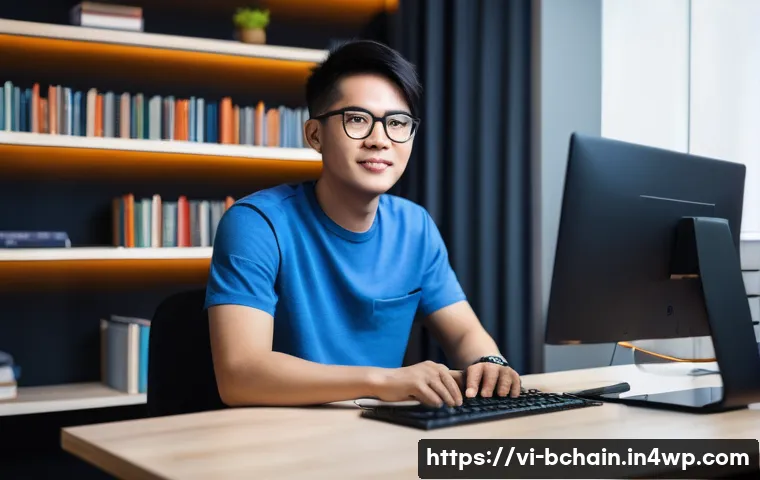 블록체인 개발자 경력 관리 방법 - **Prompt 1: The Evolving Blockchain Developer**
"A vibrant, dynamic illustration of a young Viet...